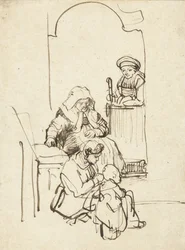 Three Women and a Child by a Door, c.1645